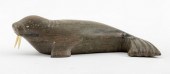 SIGNED INUIT CARVED SOAPSTONE WALRUS