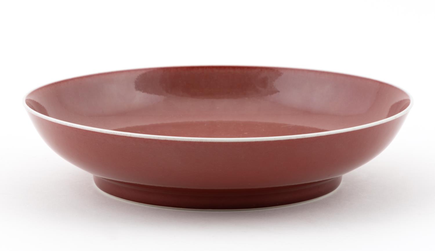 CHINESE OXBLOOD PORCELAIN LOW BOWL  35e06a