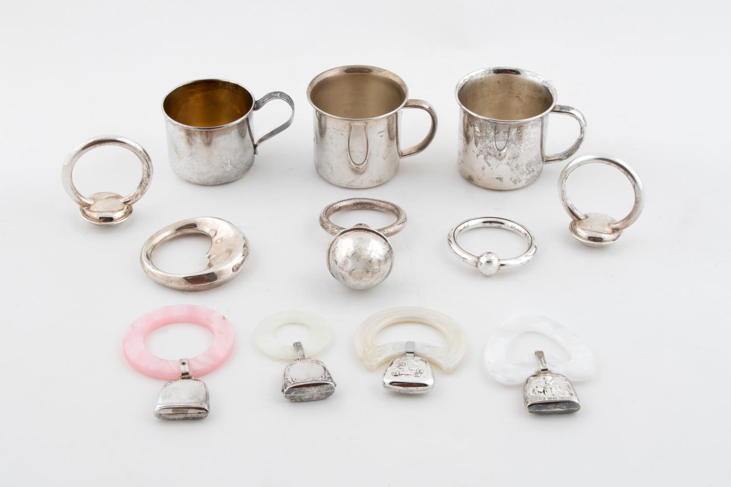 12 STERLING SILVER BABY ITEMS INCLUDING 35e26f