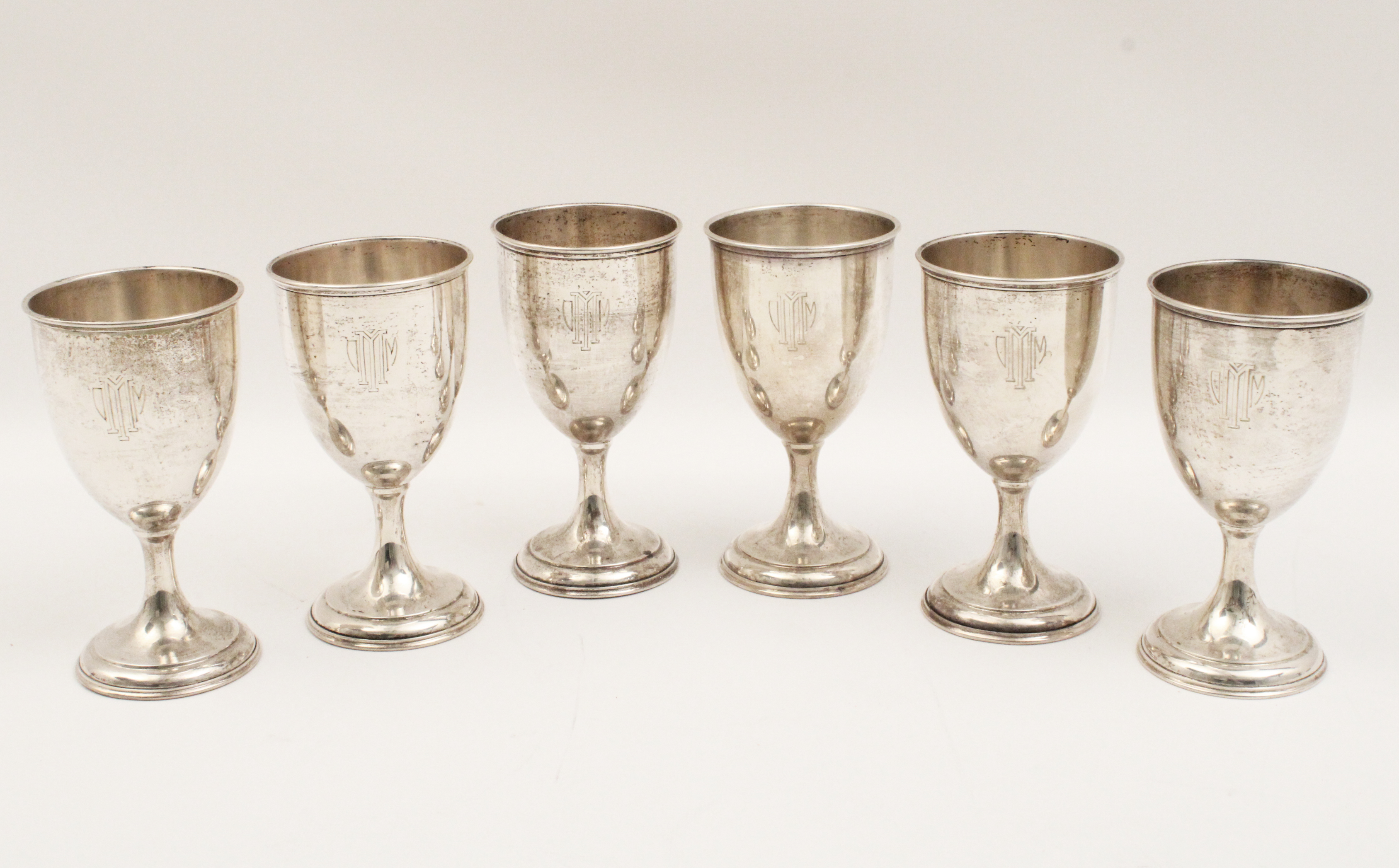 6 WALLACE STERLING SILVER GOBLETS  35eb9e