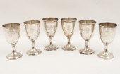 6 WALLACE STERLING SILVER GOBLETS; 