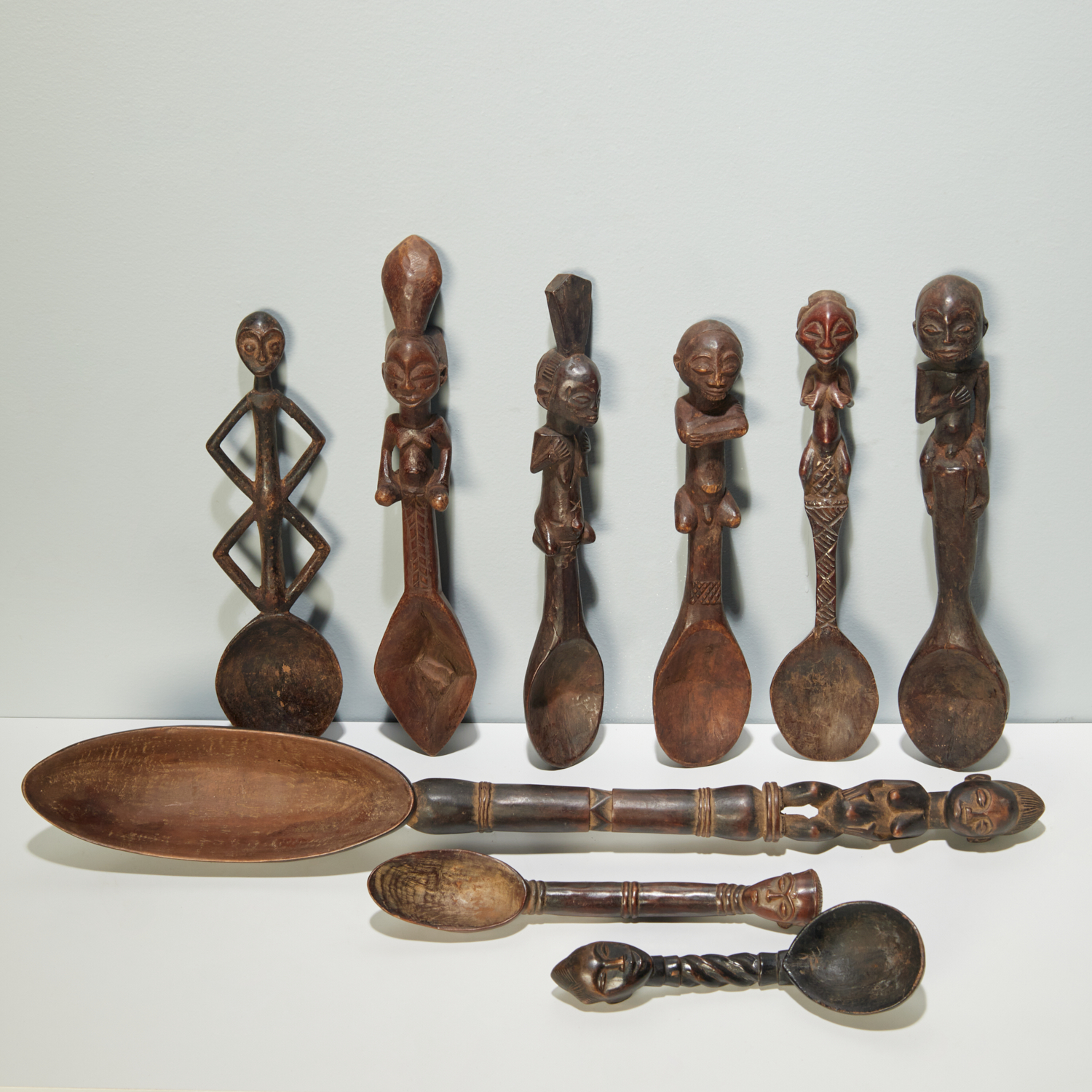 GROUP AFRICAN CARVED WOOD SPOONS  361587