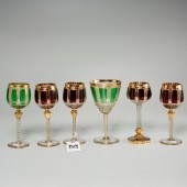 (6) MOSER (ATTRIB) BOHEMIAN GLASS WINE