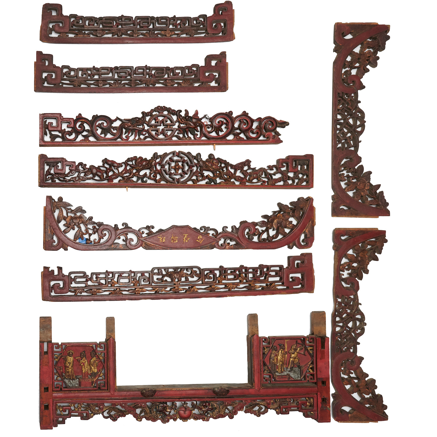 CHINESE POLYCHROME WOOD ARCHITECTURAL 362204