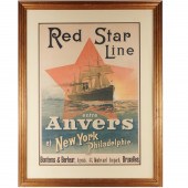 RED STAR LINE STEAMSHIP POSTER The Red