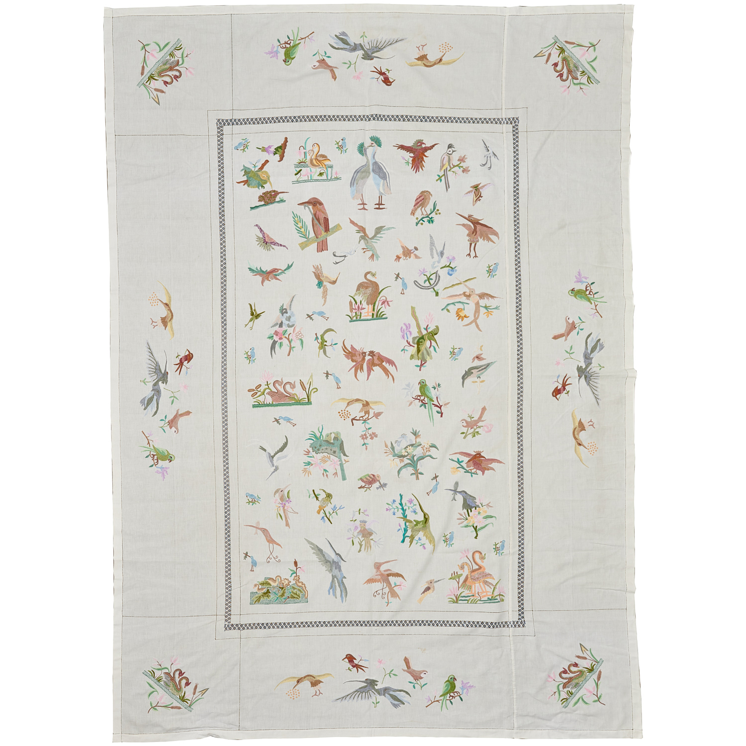 AMERICAN EMBROIDERED CREWEL WORK 3624a2