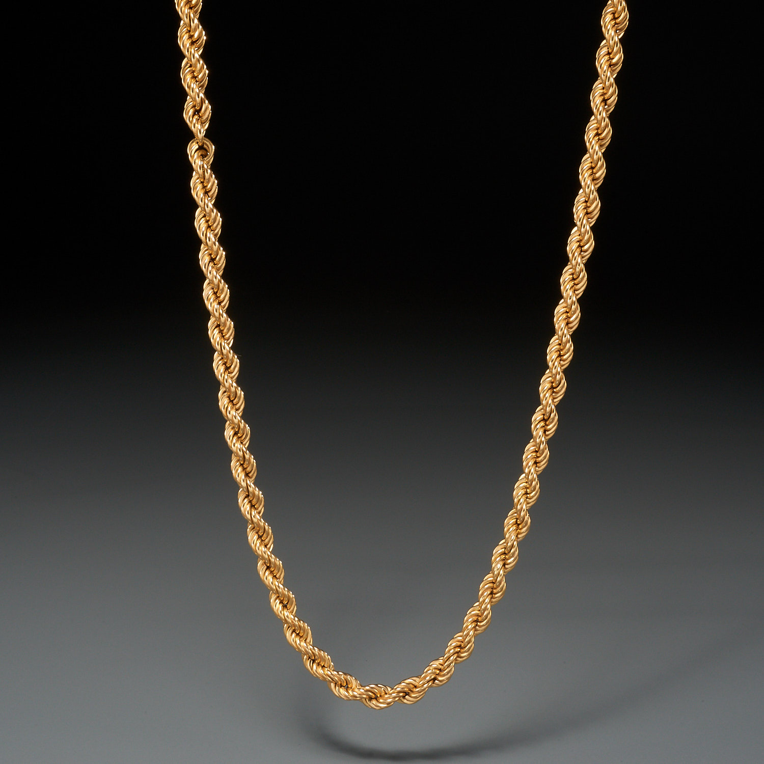 ITALIAN 18K GOLD ROPE CHAIN NECKLACE 3626a5