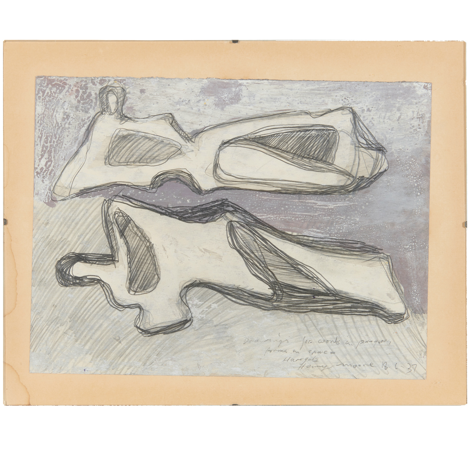 HENRY MOORE ATTRIB PENCIL AND 3627a9