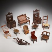 ANTIQUE MINIATURE CHAIR COLLECTION 19th/20th