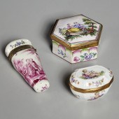 (3) EARLY CONTINENTAL HAND-PAINTED PORCELAIN