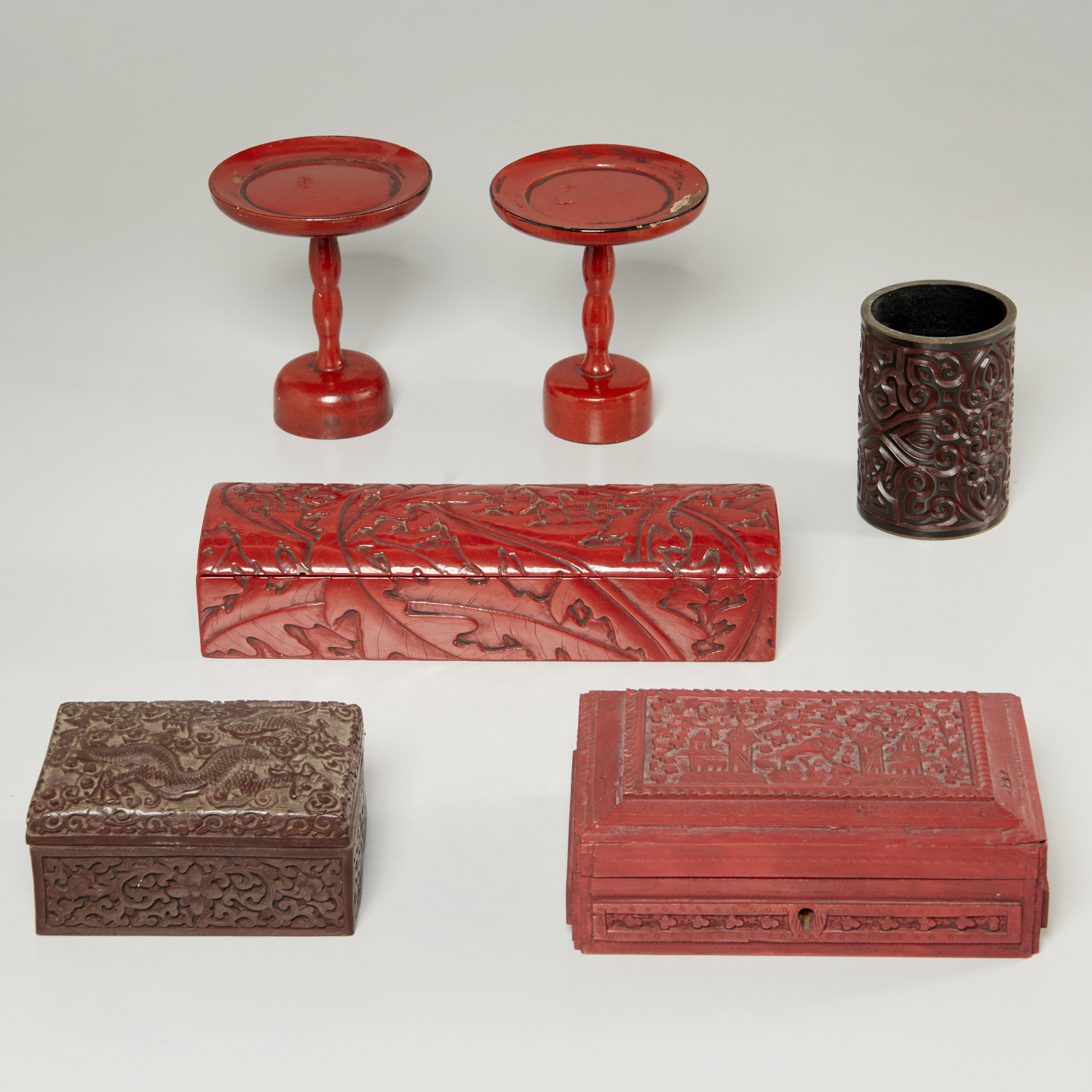  6 CHINESE AND JAPANESE LACQUERWARE 36115b