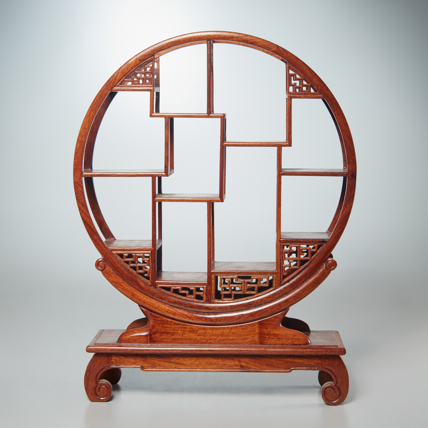CHINESE CARVED HARDWOOD FULL MOON 36121f