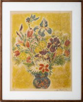 IRA MOSKOWITZ FLORAL STILL LIFE LITHOGRAPH