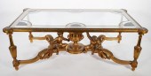 GILT WOOD AND GLASS TABLELow table with