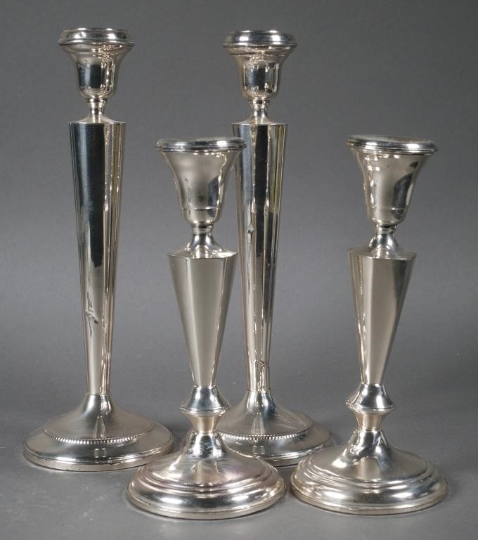  2 PAIR STERLING SILVER CANDLESTICKSTwo 36454d