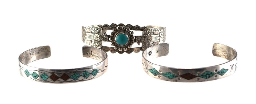 3 NATIVE AMERICAN STERLING TURQUOISE 364763