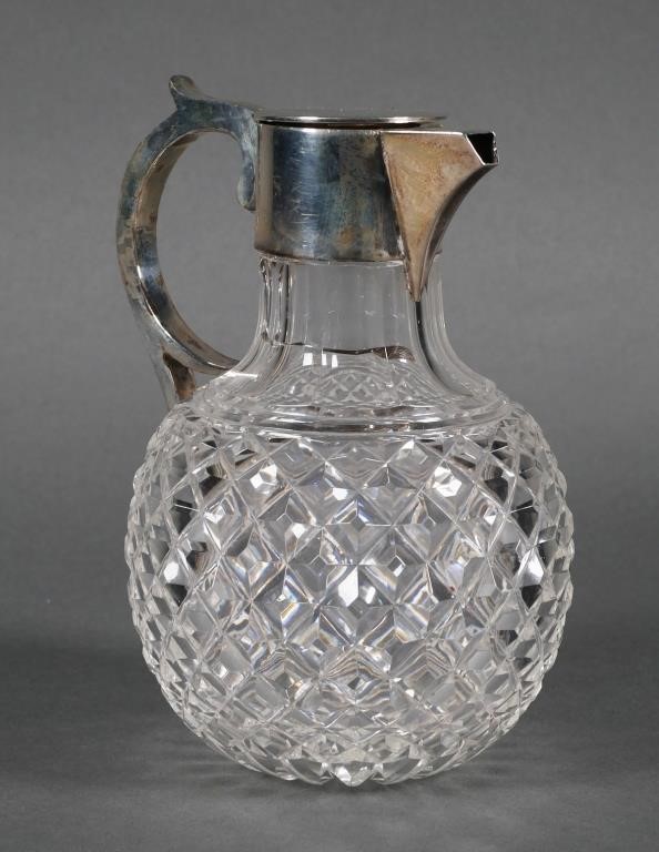 ENGLISH STERLING CUT GLASS SYRUP 36498c