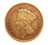 1854 $3 INDIAN PRINCESS GOLD COIN1854