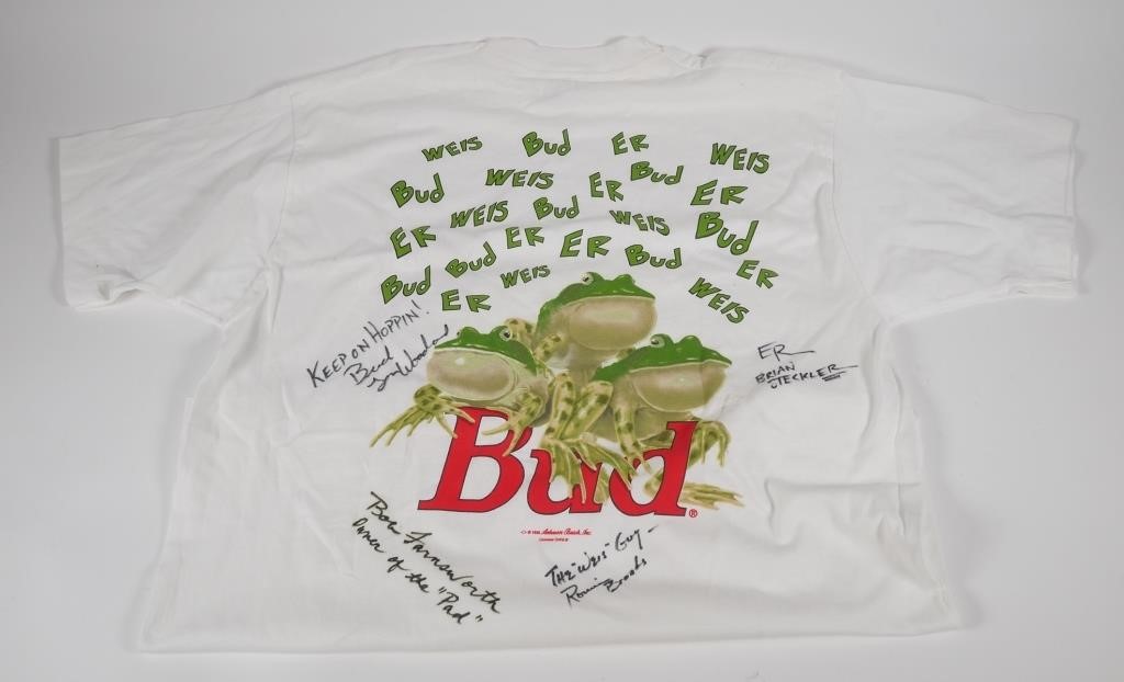 SIGNED BUDWEISER FROGS 1995 WHITE 364a68