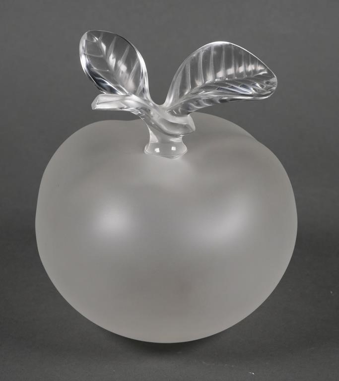 LALIQUE CRYSTAL GRAND POMME APPLE 364b21