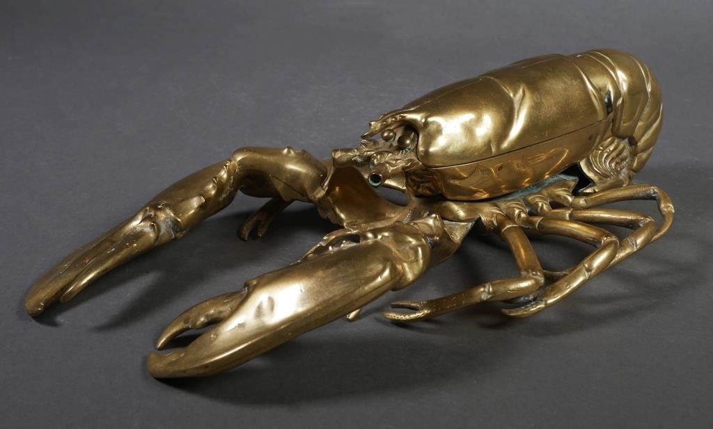 RARE BRASS FIGURAL LOBSTER DOUBLE 364d42