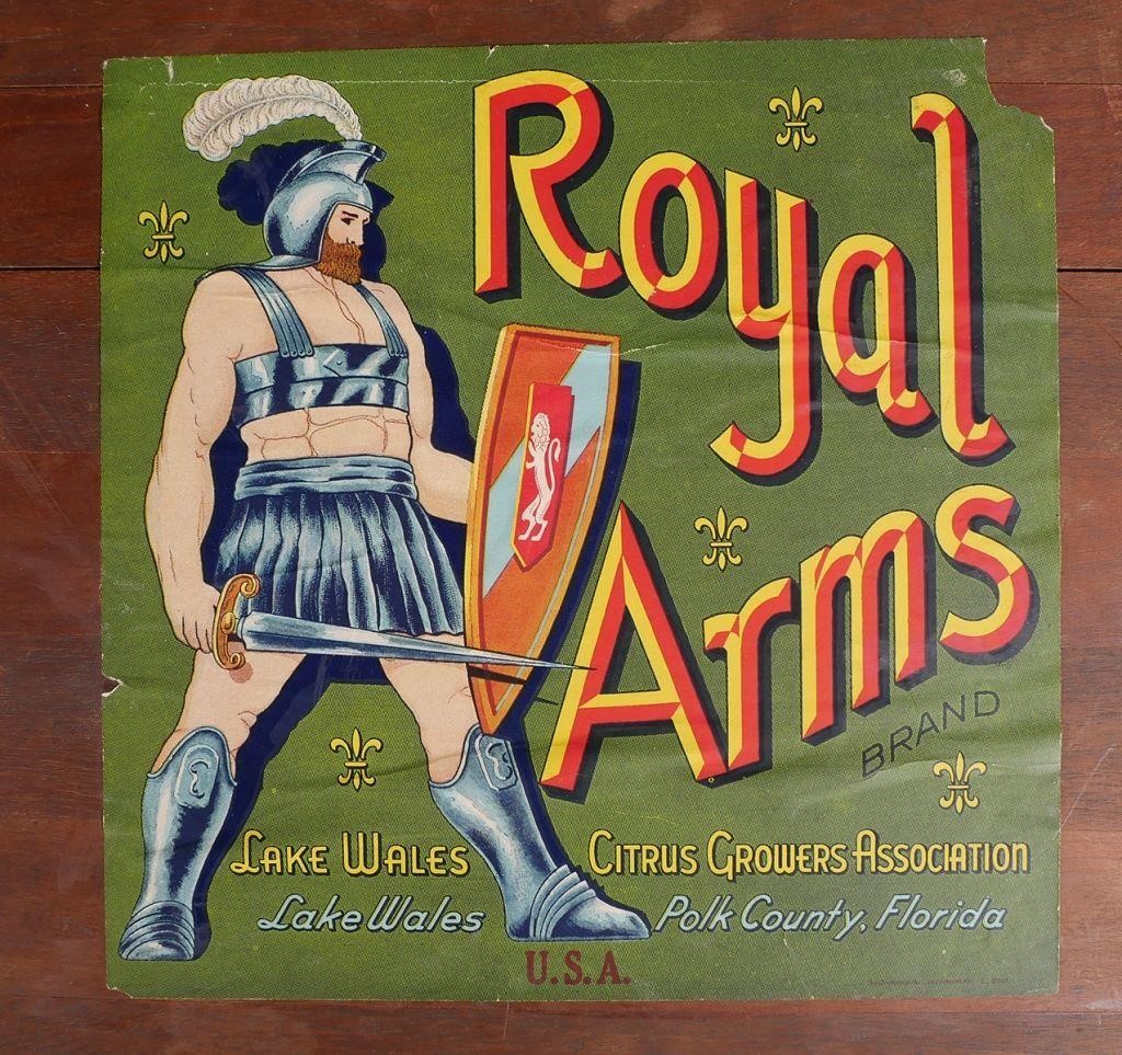 ROYAL ARMS FLORIDA CITRUS LABEL 36522a