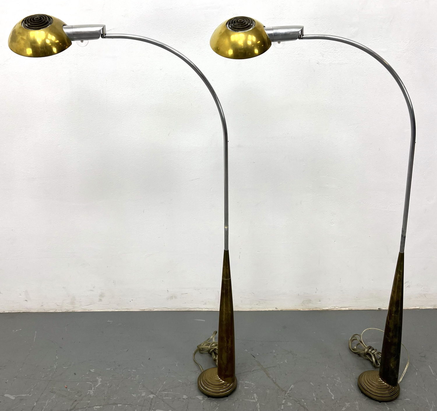 Pr CEDRIC HARTMAN Brass Floor Lamps  362ca8