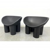 Pr Roly Poly Molded Plastic Lounge Chairs.