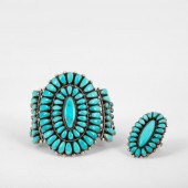 LOLITA WYACO, ZUNI, SILVER AND TURQUOISE