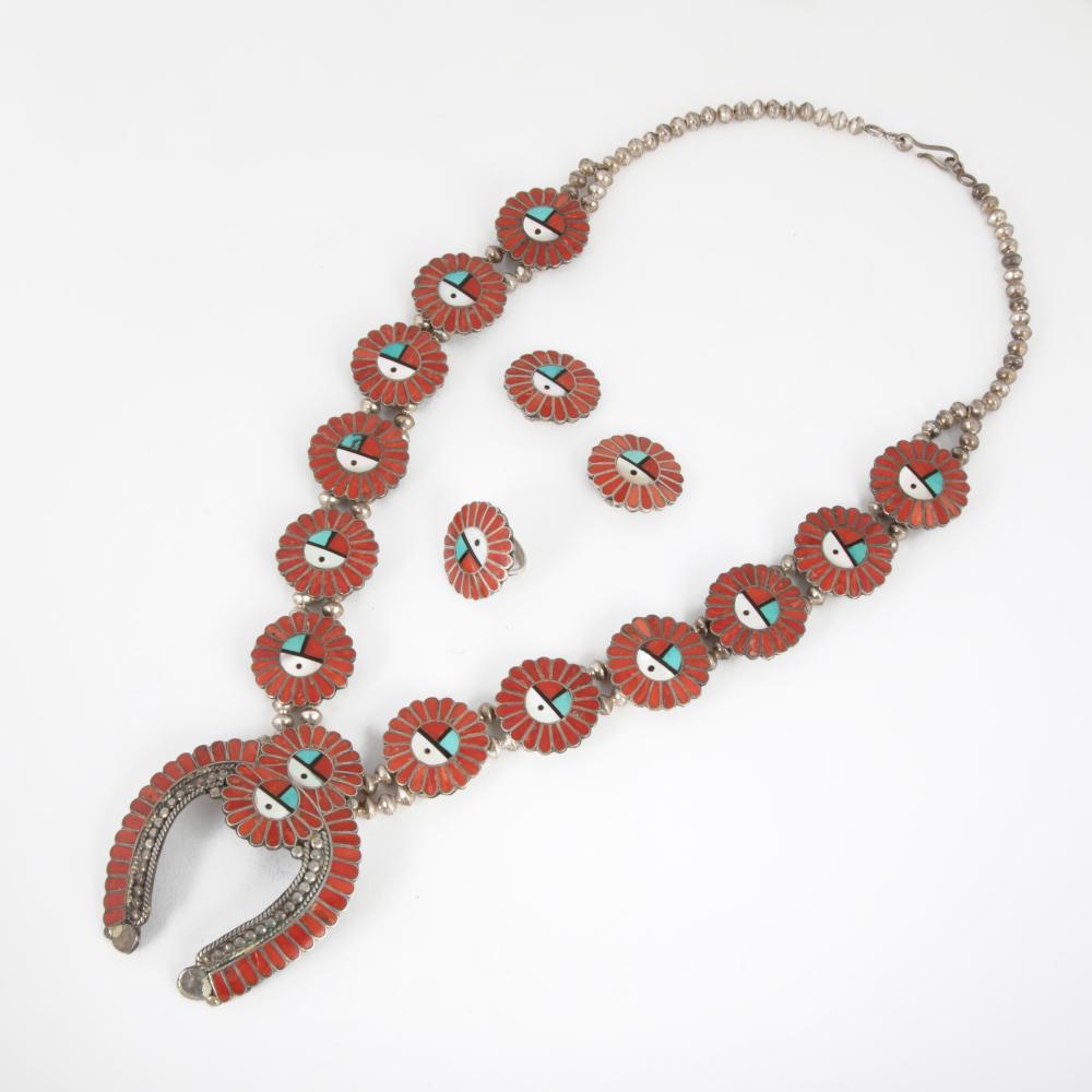 ZUNI SILVER CORAL TURQUOISE  362ecf