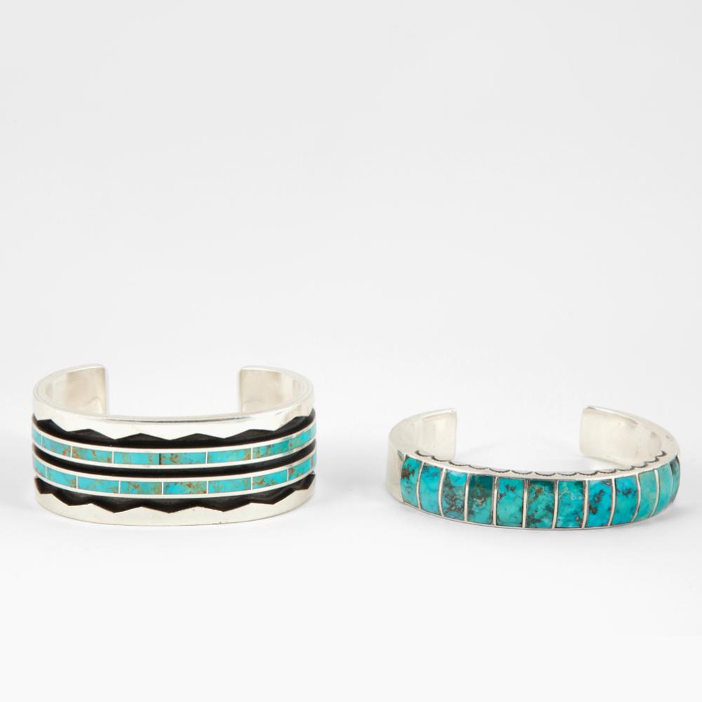 2 ZUNI SILVER AND TURQUOISE INLAY 362f0e