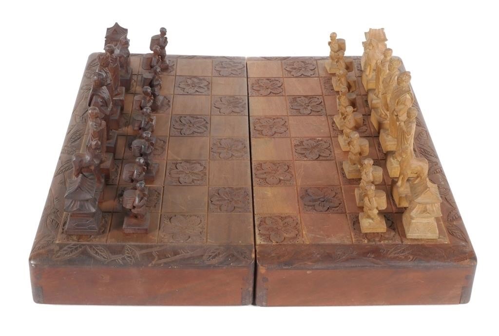CHESS SET ASIAN20th Century carved 3638ef