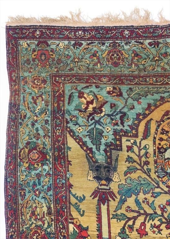 OLD WOOL PERSIAN TREE OF LIFE PICTORIAL 36630b