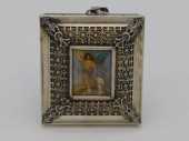 .800 SILVER FRAMED MUSIC BOX WITH MINIATUREpainting