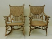 VICTORIAN WICKER MATCHING ARMCHAIR AND