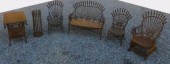 ASSEMBLED 6-PIECE SUITE OF WICKER IN