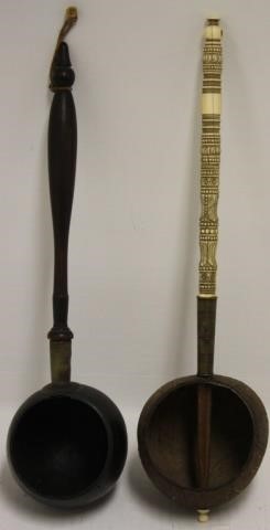 TWO 19TH C SAILOR MADE COCONUT 366c14