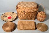 Six vintage and antique baskets including