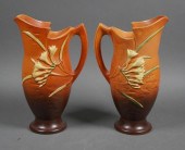 (2) ROSEVILLE FREESIA POTTERY PITCHER
