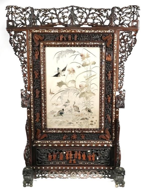 CHINESE FRAMED SILK EMBROIDERY 3656ea