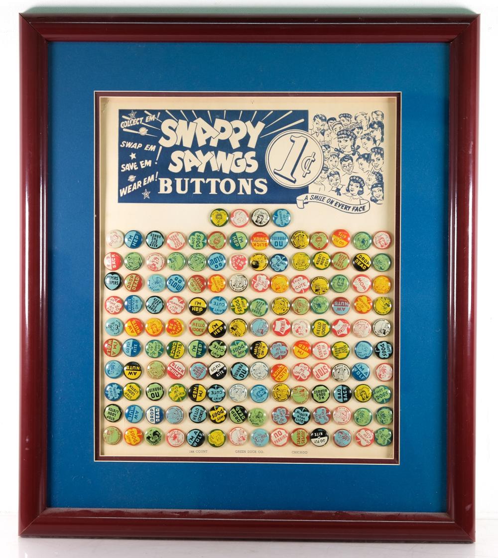 1940 S SNAPPY SAYINGS BUTTONS SALESMAN 365959