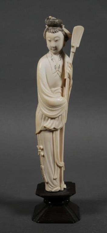 OLD CHINESE IVORY CARVING WOMAN 365e23