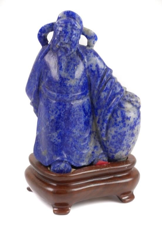 OLD CHINESE CARVED LAPIS LAZULI 365e3d