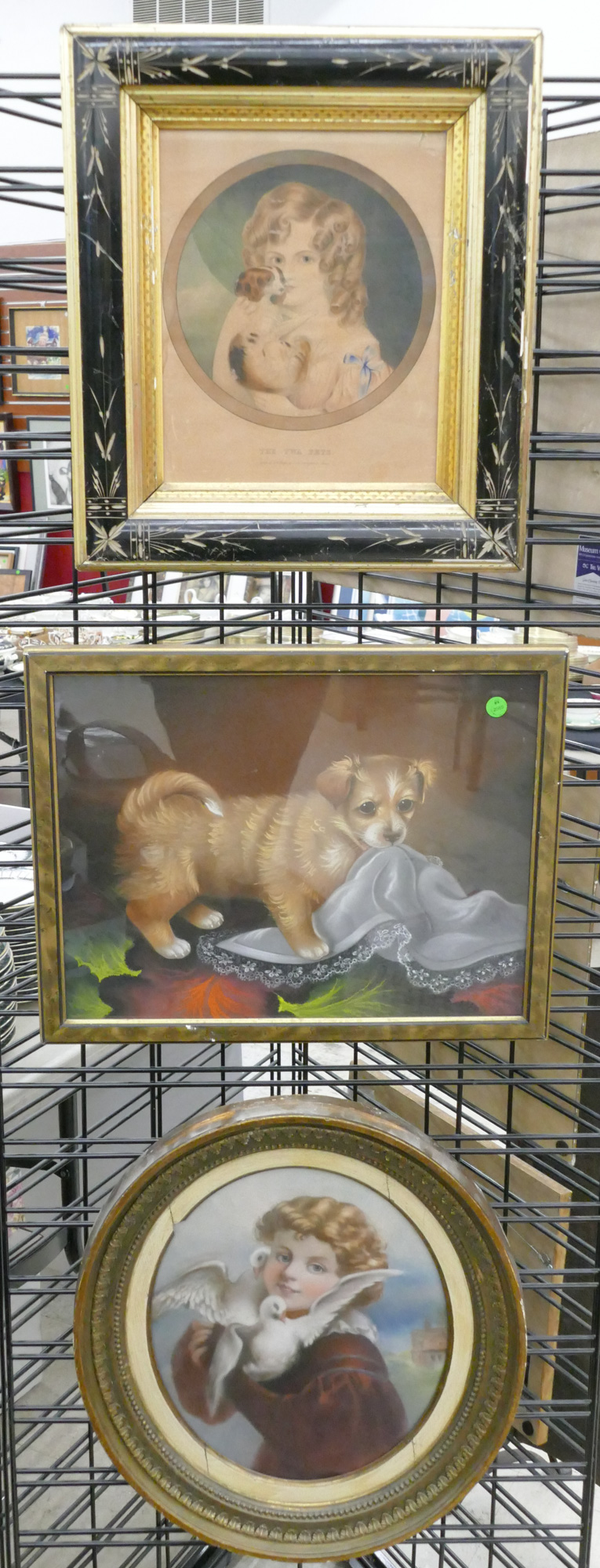 3pc Antique Framed Animal Artworks 36893b