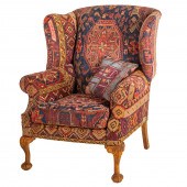 CHIPPENDALE STYLE SUMAC UPHOLSTERED