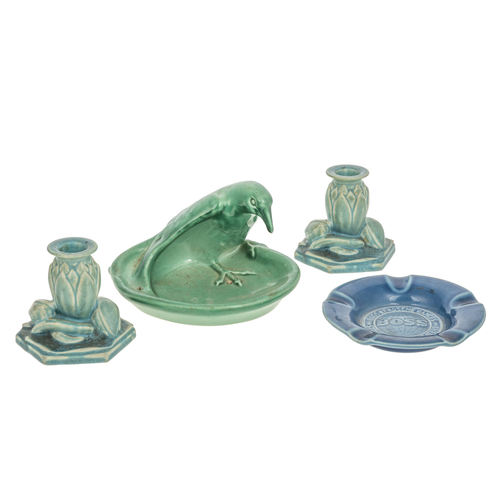 FOUR ROOKWOOD POTTERY ITEMS Includes 36968d