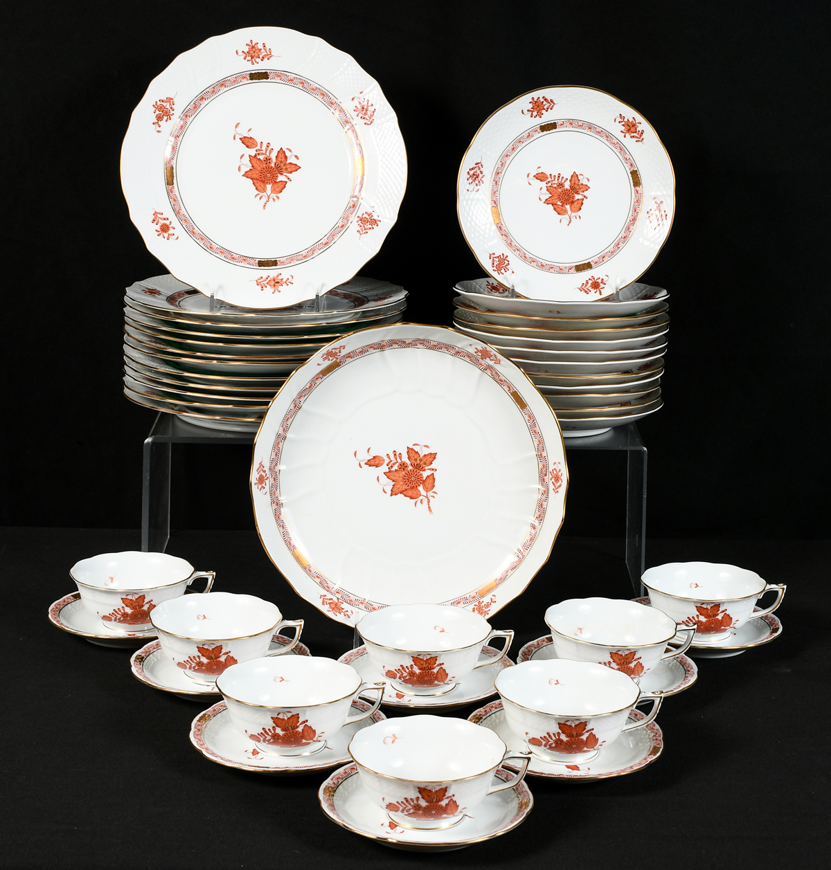41 PC HEREND RUST CHINESE BOUQUET  3697d4