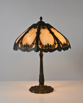 SLAG GLASS PARLOR LAMP Art Nouveau 36984a