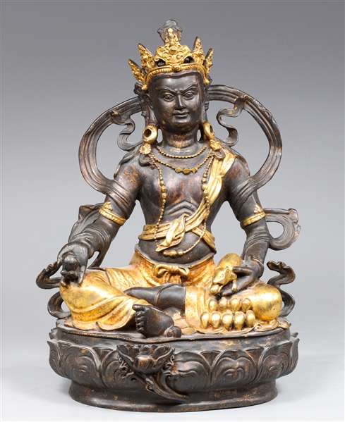 Chinese partial gilt bronze seated 3685e1