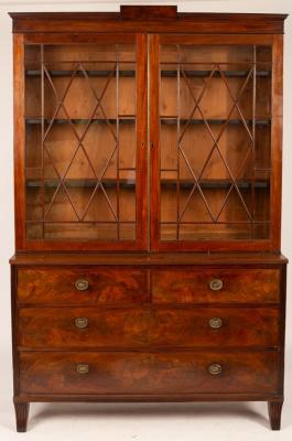 A mahogany bookcase on chest 19th 36b01a